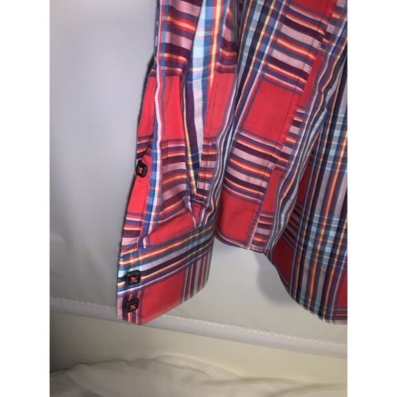 HAWES AND CURTIS Shirt Mens Long Sleeve Red Checkered Print Button Down Sz XXXL - Picture 4 of 6